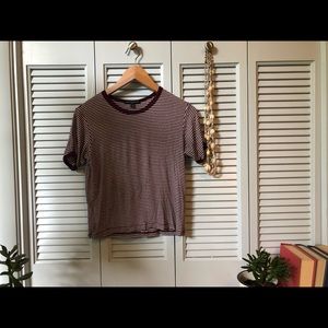 Maroon Striped Brandy Melville Tee